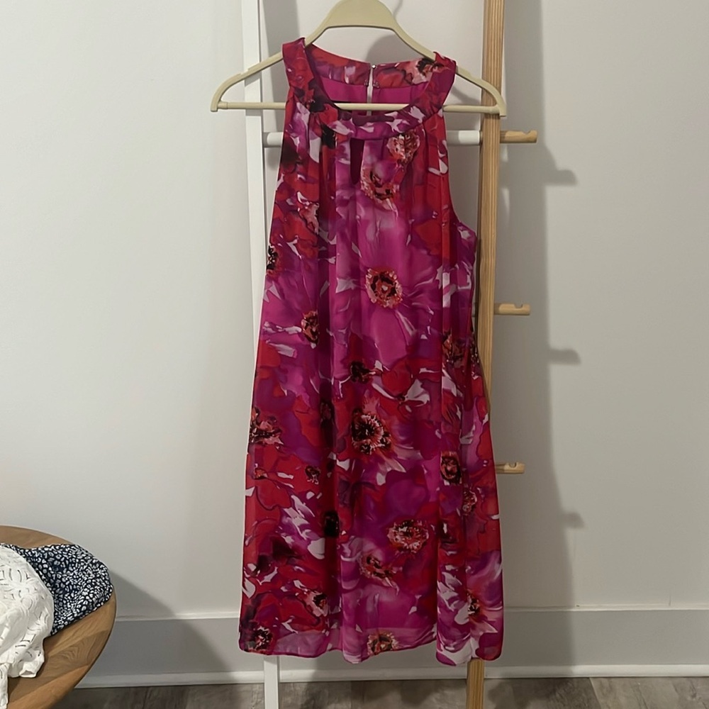 AGBO pink and red floral dress sleeveless